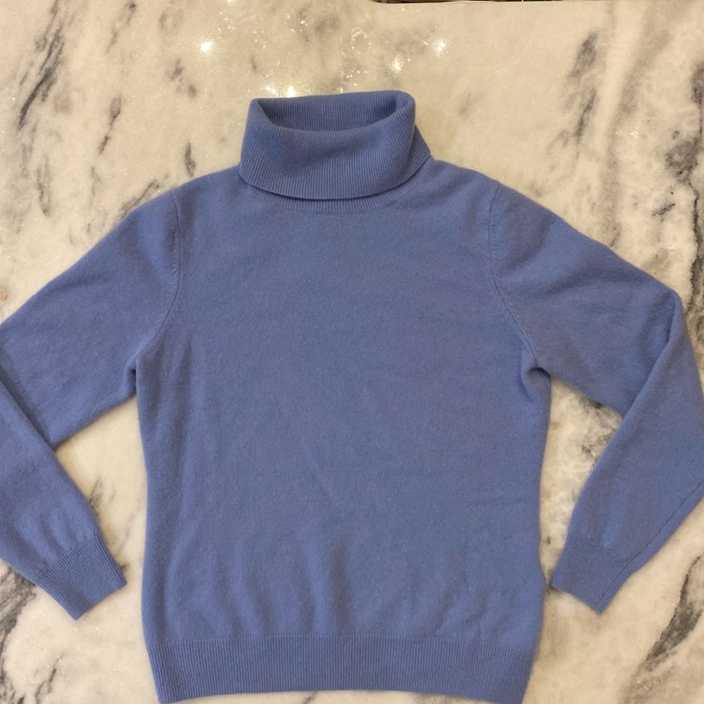 State Fusio Women's Long Sleeve Turtleneck Sweater-Bella Blue